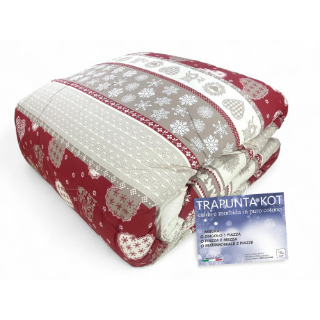 Kot Corvara Tyrolean Duvet - Couvre-lit en pur coton au design tyrolien traditionnel.
