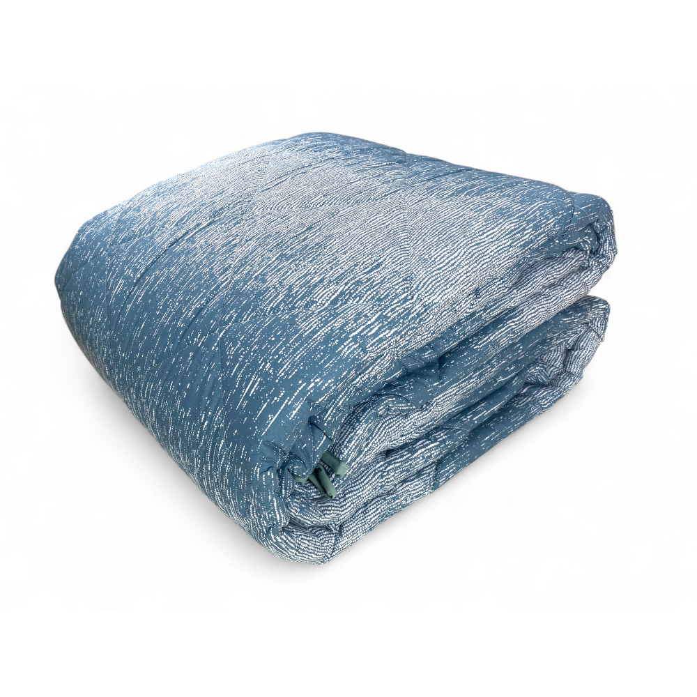 Kot Quilt Teal Bubbles - Wintertagesdecke aus Baumwolle Made in Italy