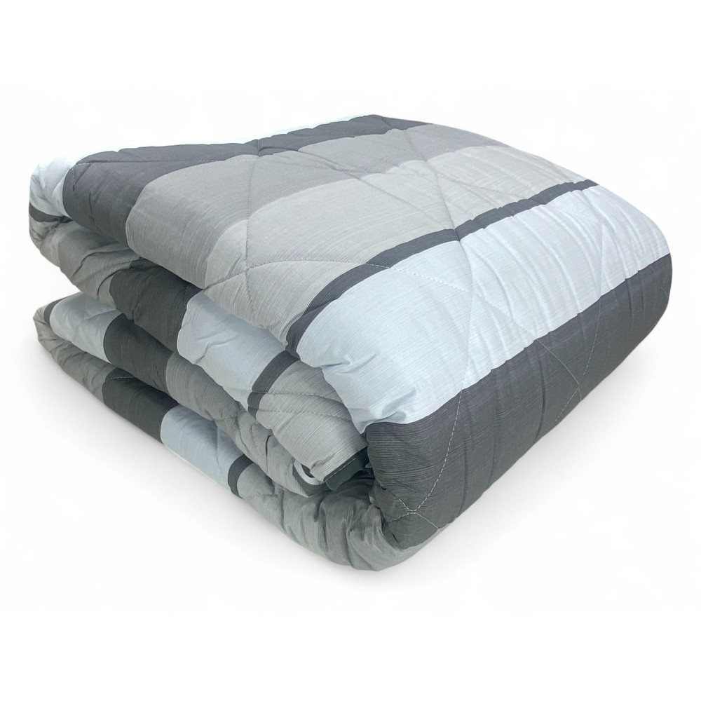 Kot Grey Stripe Quilt - Striped quilting detail for a modern design.