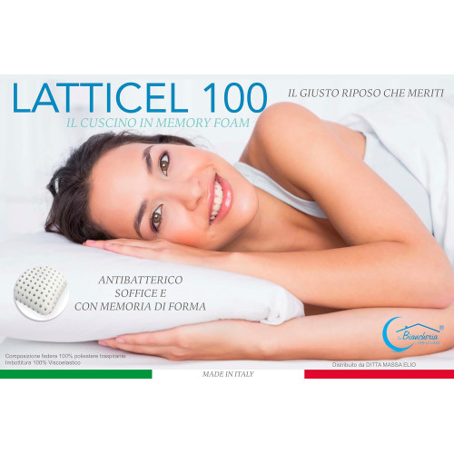 Cuscino Viscoelastico Latticel 100 - Cuscino Anatomico e Traspirante in Lattice - Memory Foam