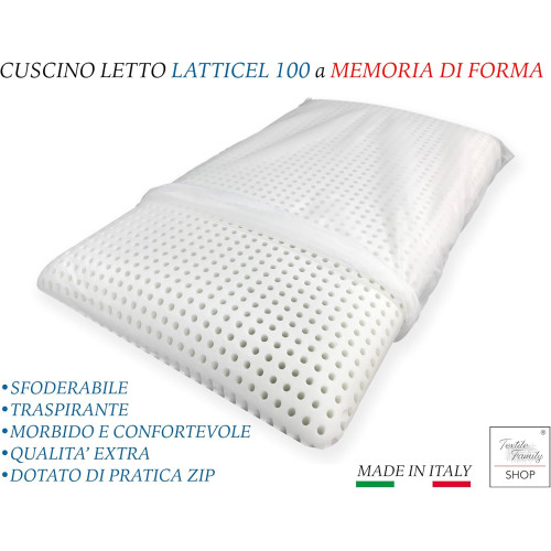 Viskoelastisches Kissen Latticel 100 - Anatomisches und atmungsaktives Latexkissen - Memory Foam