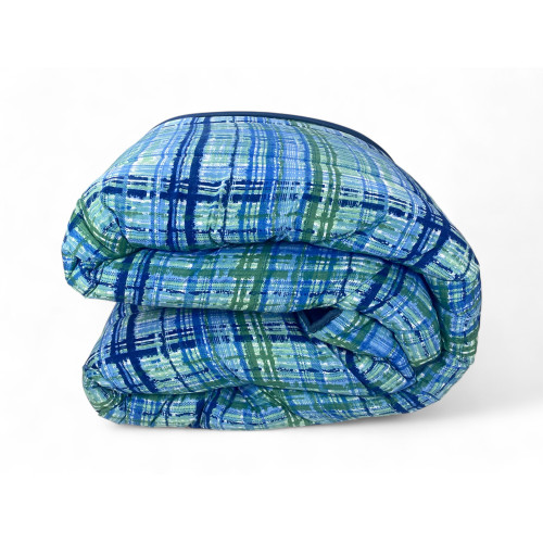 Edredón nórdico azul plegado - Ideal para camas individuales, dobles y dobles