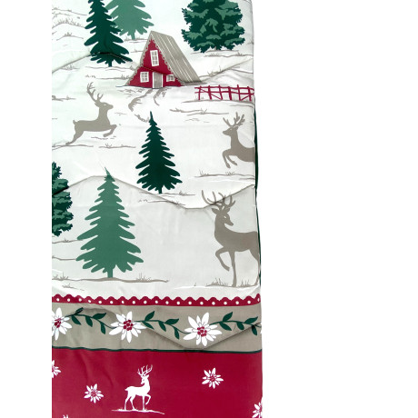 Trapunta invernale super con fantasia baita - Piumone rosso verde Made in Italy 2