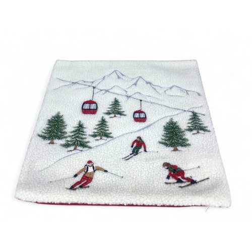 Federa 40x40 sciatori cabinovia su pile caldo - perfetta per chalet e case di montagna