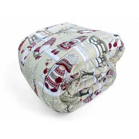 Christmas Gnomes Double Quilt - Winter Duvet 300 gr/sqm Hand Feather Made in Italy