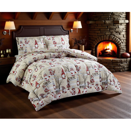 Weihnachtszwerge Double Quilt - Winterbettdecke 300 gr/qm Handfeder Made in Italy 2