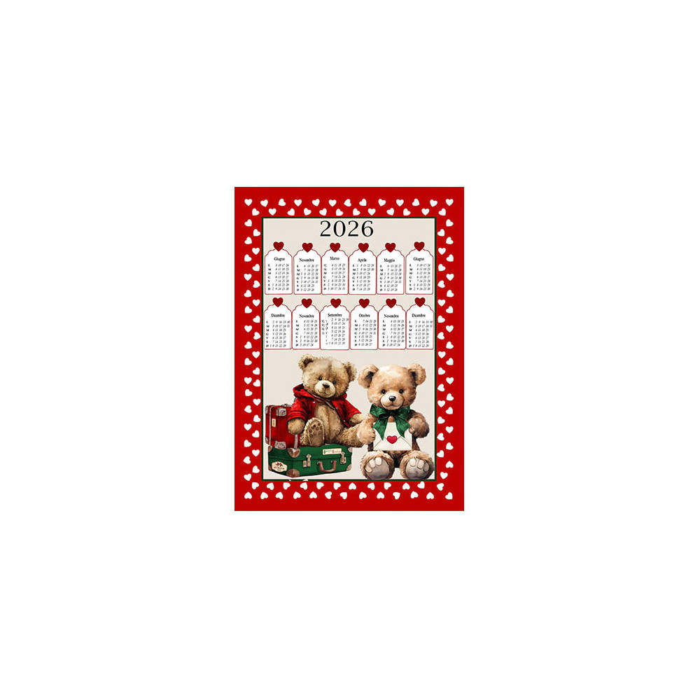 Baumwoll-Küchentücher Weihnachtskalender 2026 – Set mit 6 Stück, 3 Drucke, Made in Italy, Geschenkidee