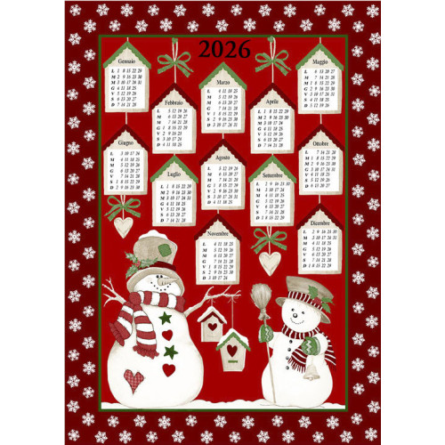 Strofinacci cucina cotone Natale calendario 2026 – Set 6 Pezzi, 3 Stampe, Made in Italy