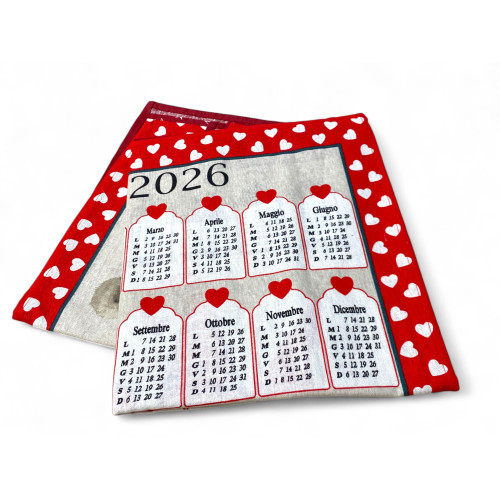 Baumwoll-Küchentücher Weihnachtskalender 2026 – Set mit 6 Stück, 3 Drucke, Made in Italy, Geschenkidee