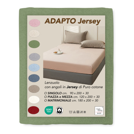 Green Jersey Bottom Sheet in 100% Stretch Cotton, High End H30 cm