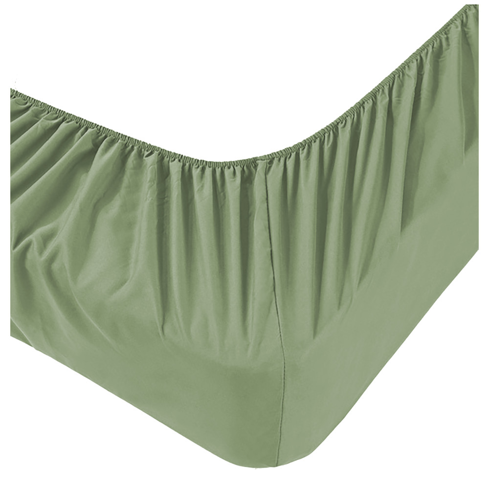 Detail of the corner of the sheet under Adatpo Jersey Green with 30 cm band
