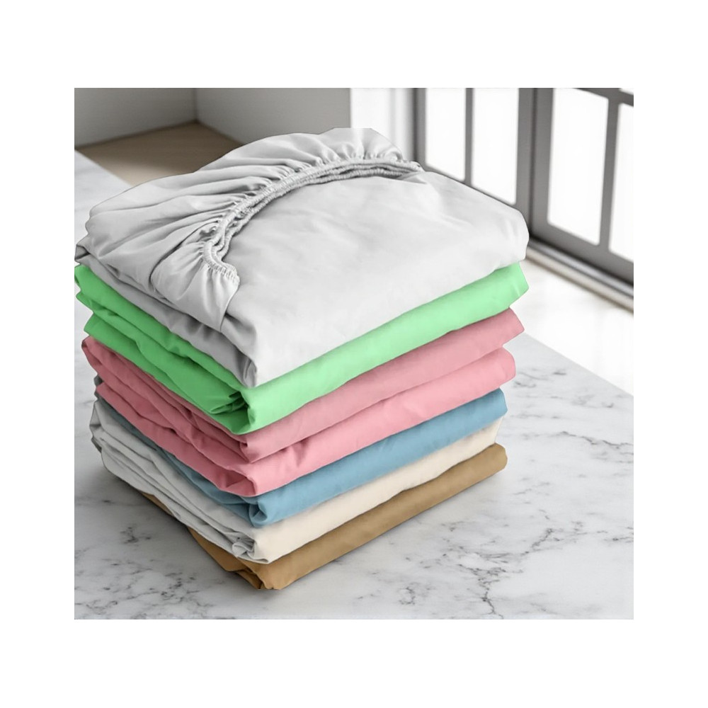 Lenzuolo sotto verde jersey su materasso matrimoniale ortopedico alto
