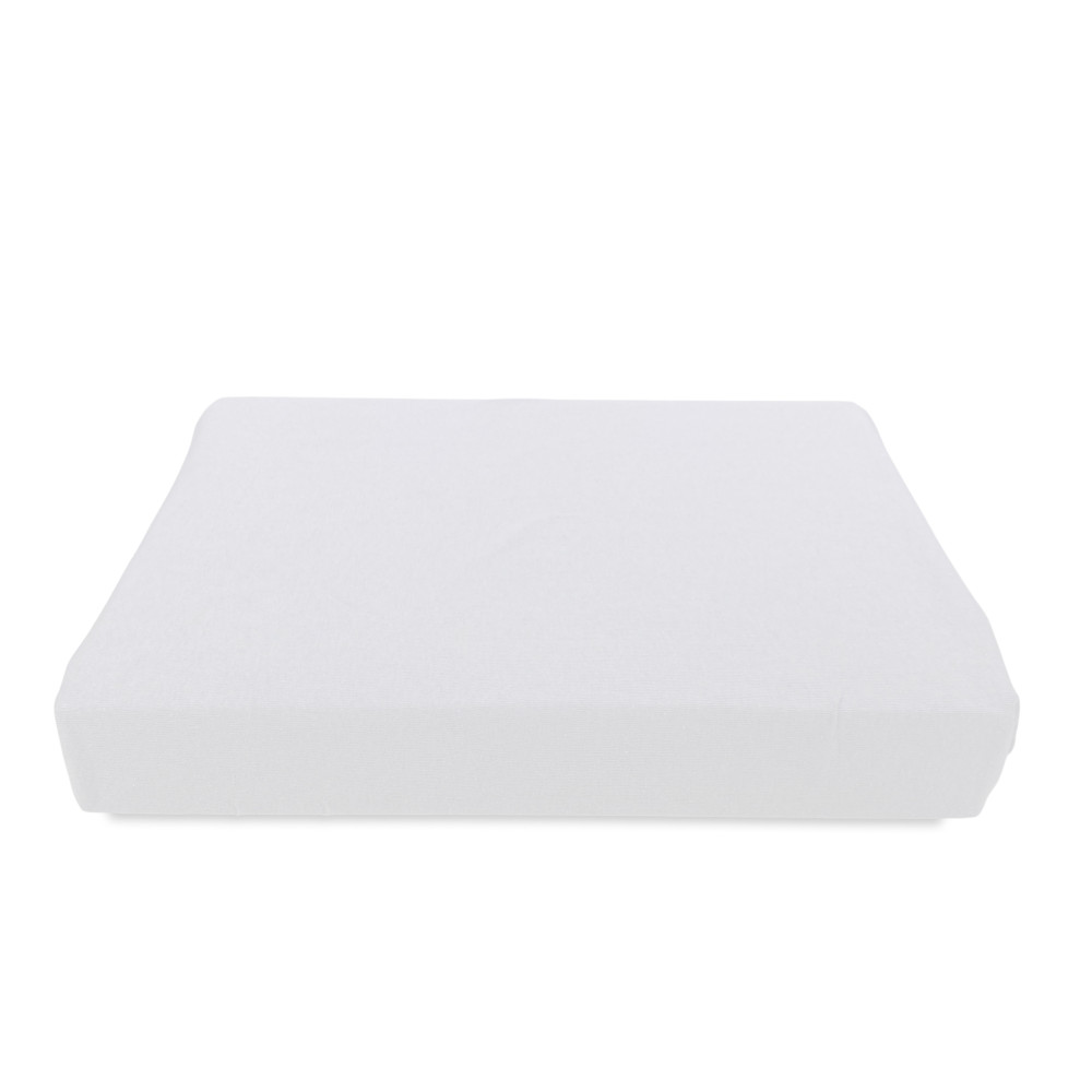 Détail du coin de la feuille sous Adatpo Jersey Blanc avec bande de 30 cm