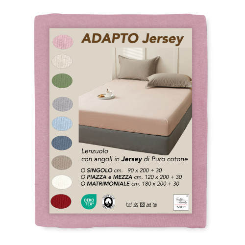 Unteres Laken aus Pink Jersey aus 100 % Stretch-Baumwolle, hohes Band H30 cm