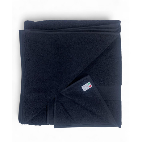 Asciugamano telo bagno nero in spugna cotone 100% Made in Italy 100x150 cm