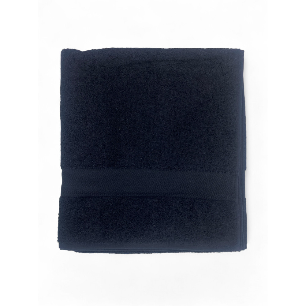 Grande serviette de douche noire 100x150 cm en pur coton