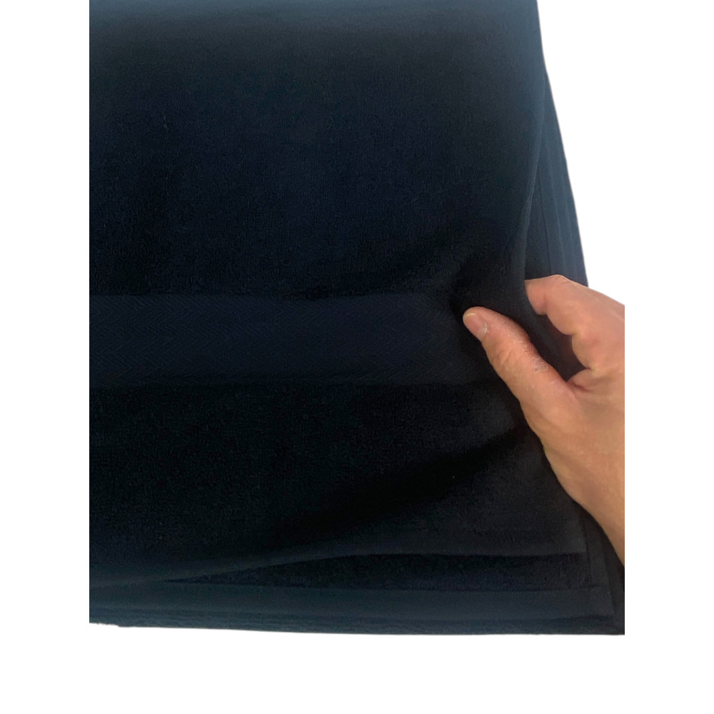 Bordo e finiture asciugamano telo bagno nero di qualità artigianale