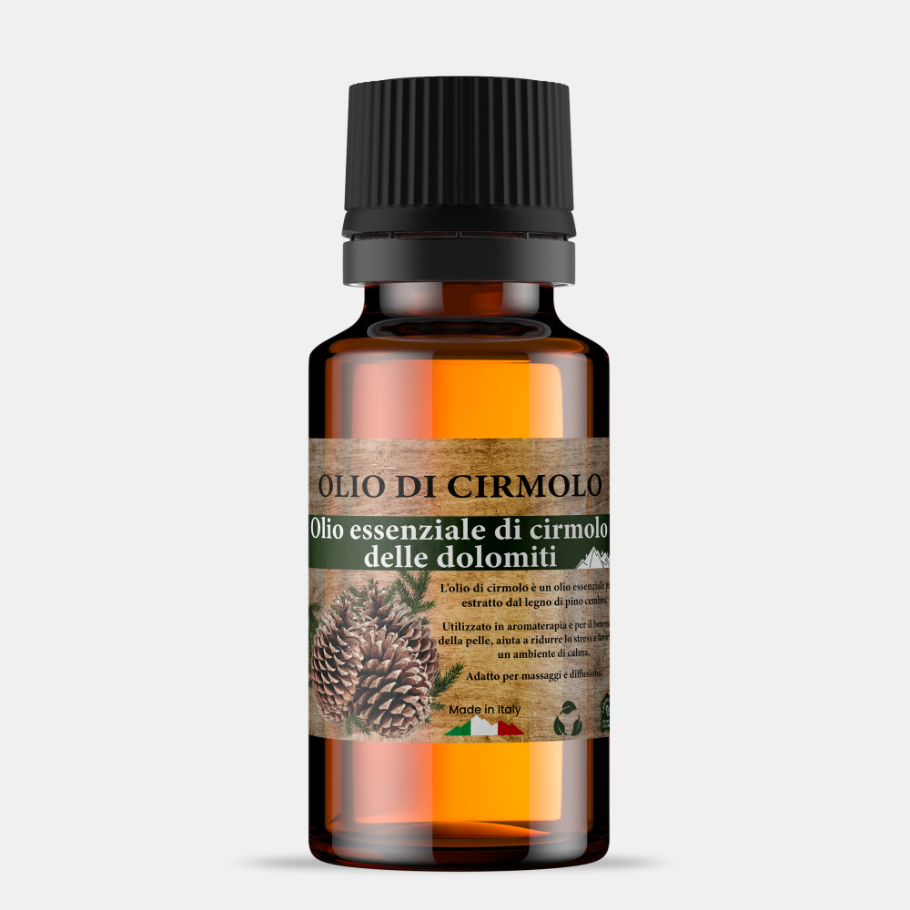 Olio Essenziale di Cirmolo delle Dolomiti – Pino Cembro puro e naturale – Made in Italy, certificato di origine