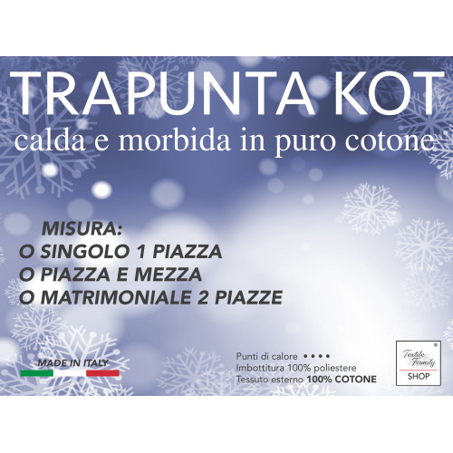Trapunta Kot Maculata - Copriletto Invernale Cotone - Made in Italy