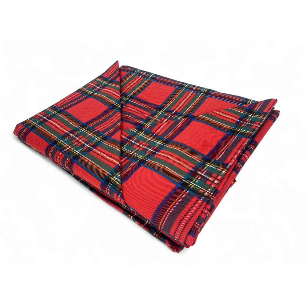Housse de couette écossaise rouge sur lit double - Style chaleureux et traditionnel