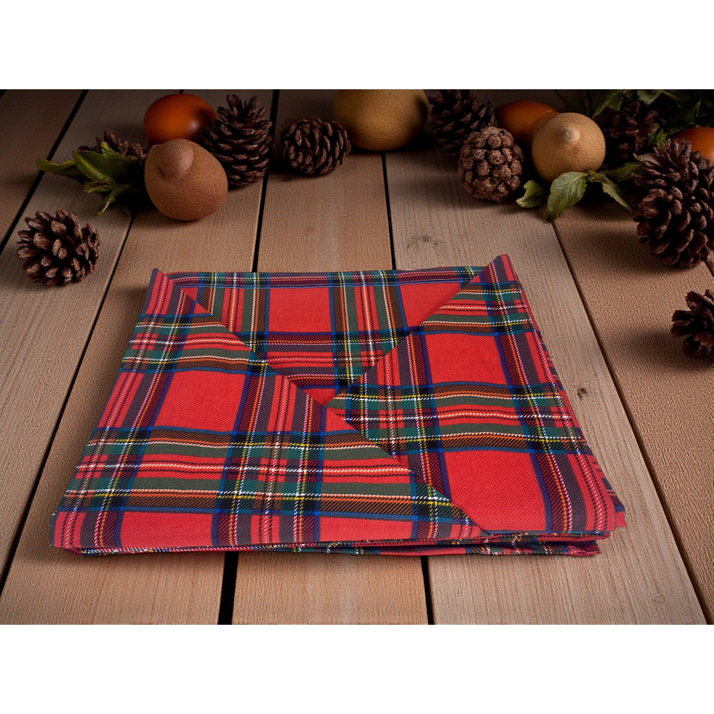 Set copripiumino rosso scozzese piegato - Made in Italy in cotone naturale