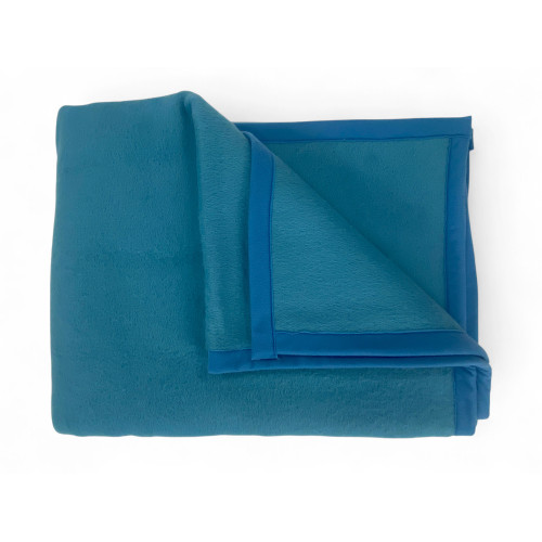Manta ignífuga para niños de jardín de infantes FIREPROOF 2.0 BABY - Azul y Beige - Cuna y cuna para bebés - Made in Italy