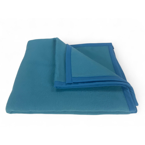 Manta ignífuga para niños de jardín de infantes FIREPROOF 2.0 BABY - Azul y Beige - Cuna y cuna para bebés - Made in Italy