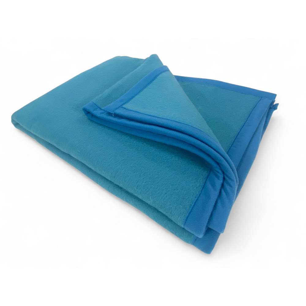 Manta ignífuga para niños de jardín de infantes FIREPROOF 2.0 BABY - Azul y Beige - Cuna y cuna para bebés - Made in Italy