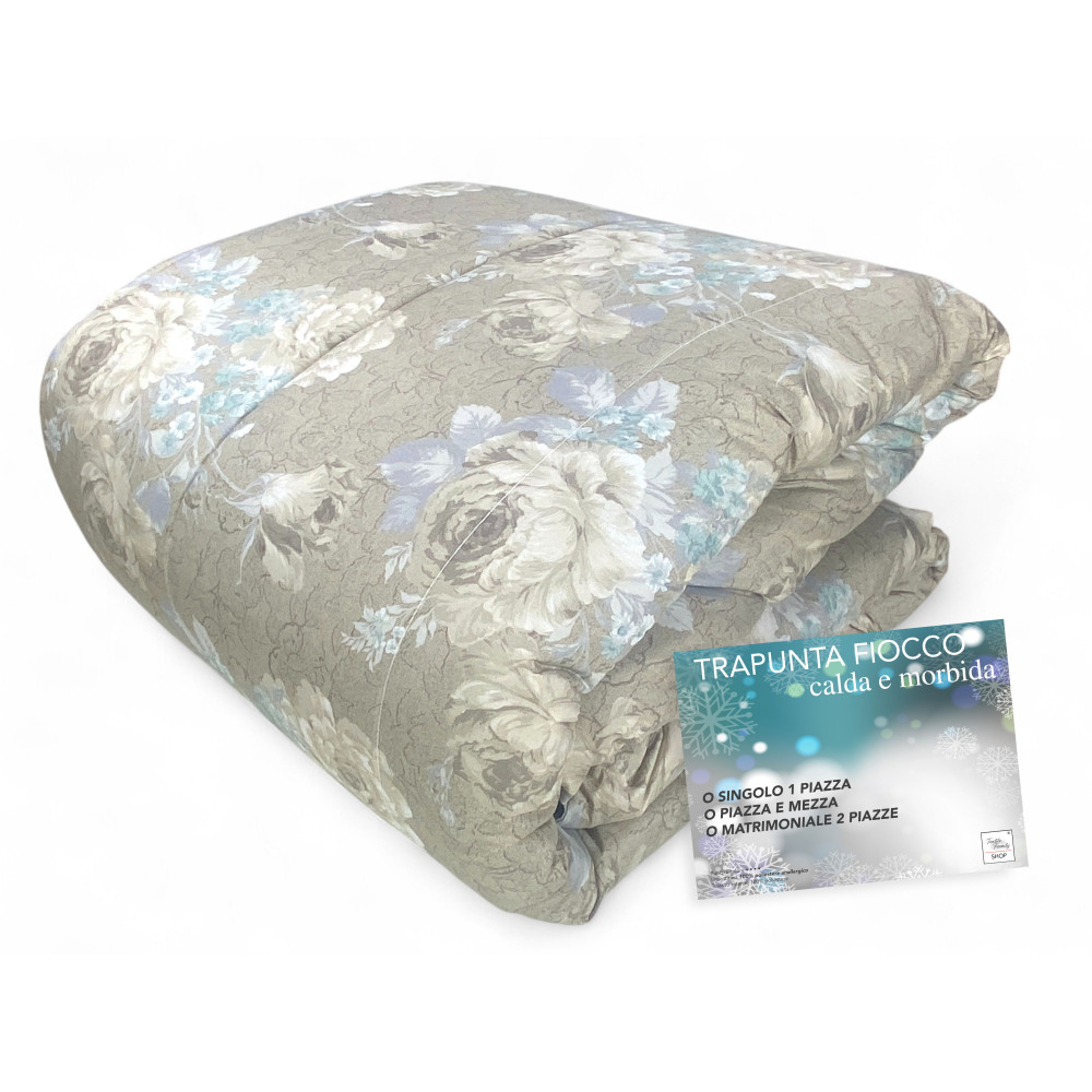 Sanderson Tiffany Flower Bow Quilt - Couvre-lit d’hiver 300 gr/m² en microfibre veloutée - Fabriqué en Italie