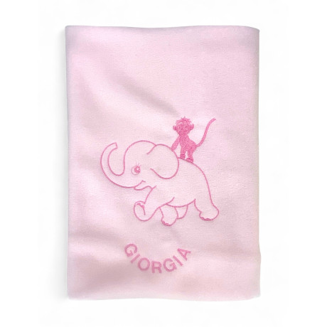 Personalisierte Fleecedecke Elefant mit Namensstickerei 2