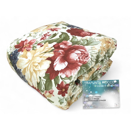 Edredón Sanderson Vintage Flower Bow – Edredón de invierno 300 gr/m², cálido y suave, Made in Italy