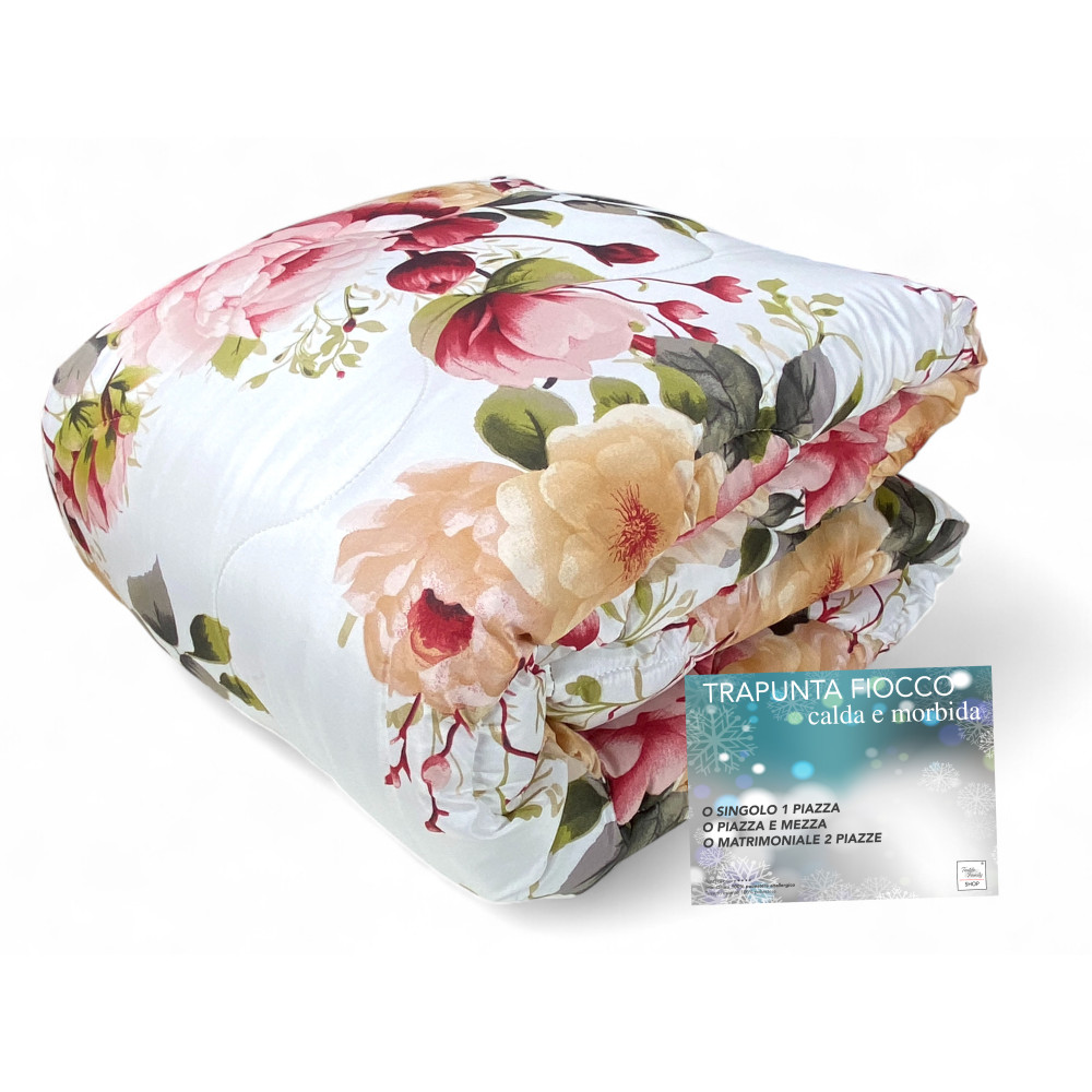 Sanderson Delicate Flower Pink Bow Quilt – Couette d’hiver 300 gr/m², Made in Italy