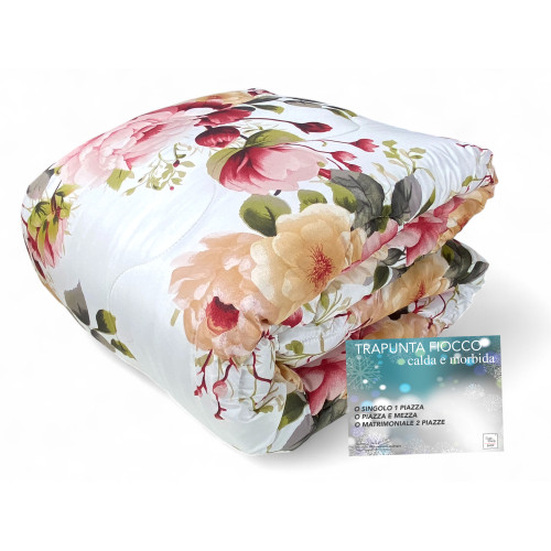 Sanderson Delicate Flower Pink Bow Quilt – Couette d’hiver 300 gr/m², Made in Italy