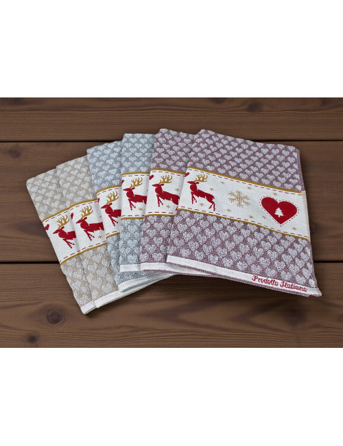 Torchon de cuisine en coton jacquard - détail de tissu décoratif Fabriqué en Italie