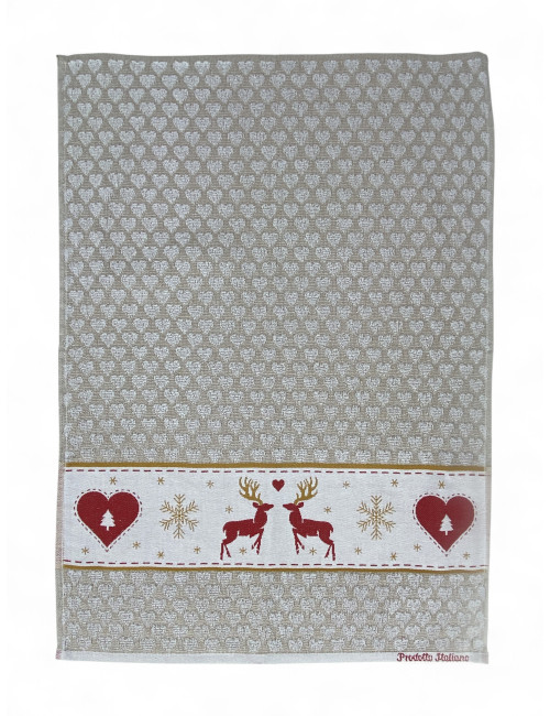 Weihnachts-Küchentücher aus Jacquard-Baumwolle – 6er-Set Made in Italy