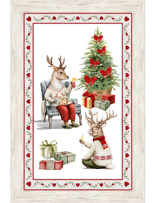 Torchons de cuisine de Noël – Set 5 pièces 50x70 cm – Coton décoratif Made in Italy