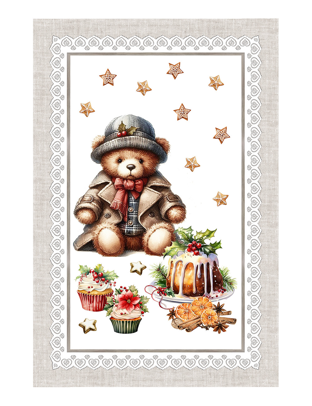 Paños de cocina navideños – Juego de 5 piezas 50x70 cm – Algodón decorativo Made in Italy