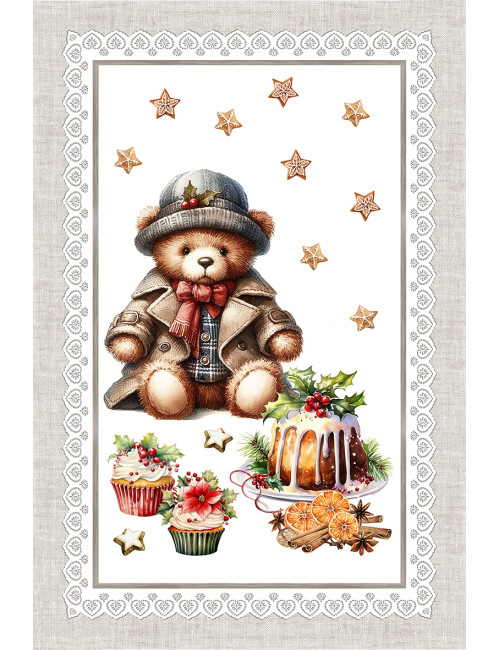 Strofinacci Cucina Natale – Set 5 Pezzi 50x70 cm – Cotone Decorativo Made in Italy