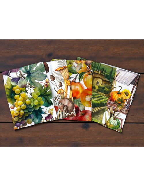 Torchons de cuisine avec des impressions d’art vintage et la nature italienne