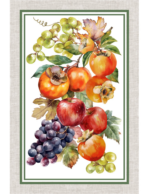 Baumwoll-Küchentücher Set 5 50x70 cm – Herbstmuster Made in Italy