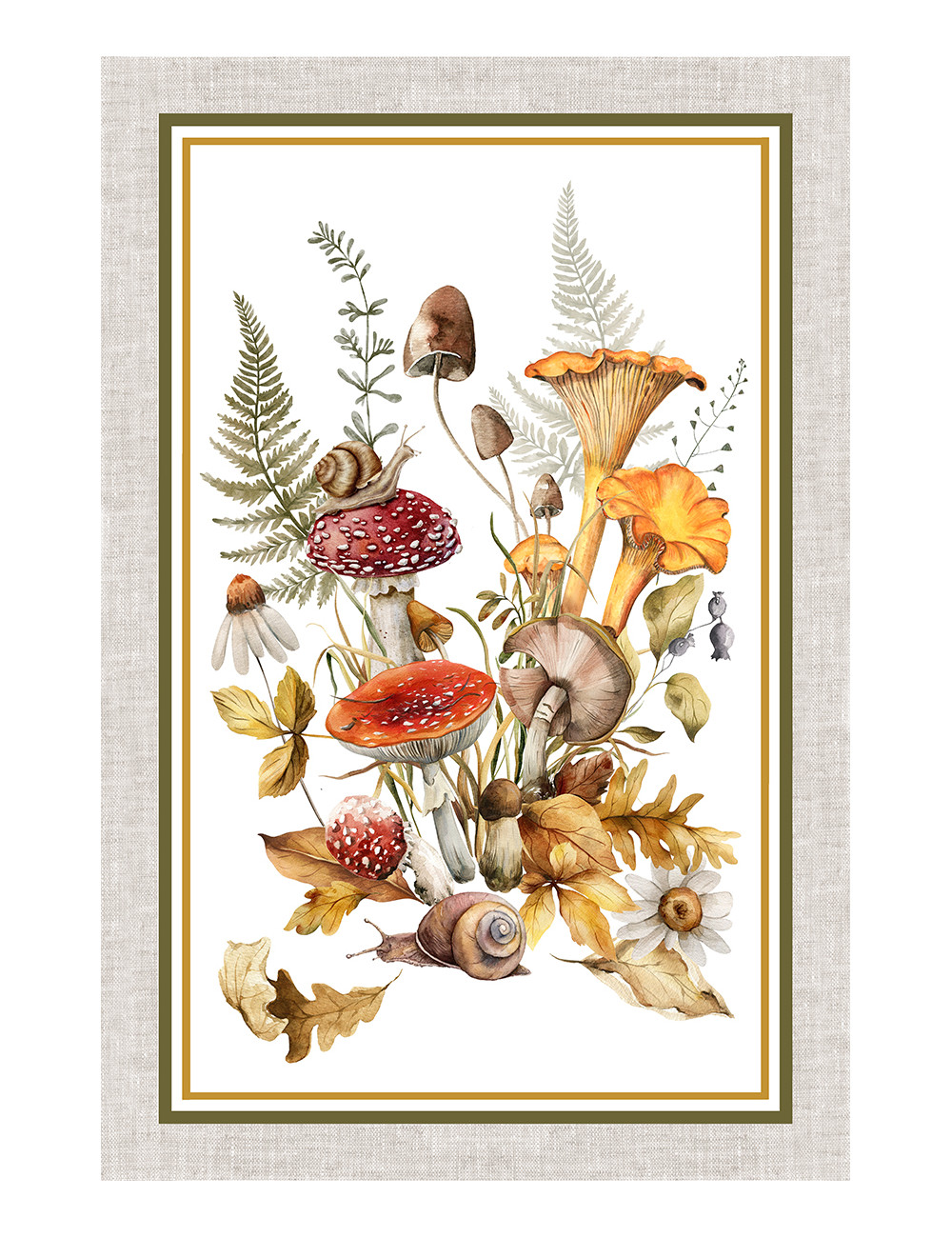 Juego de Toallas de Cocina de Algodón 5 50x70 cm – Patrones de Otoño Made in Italy