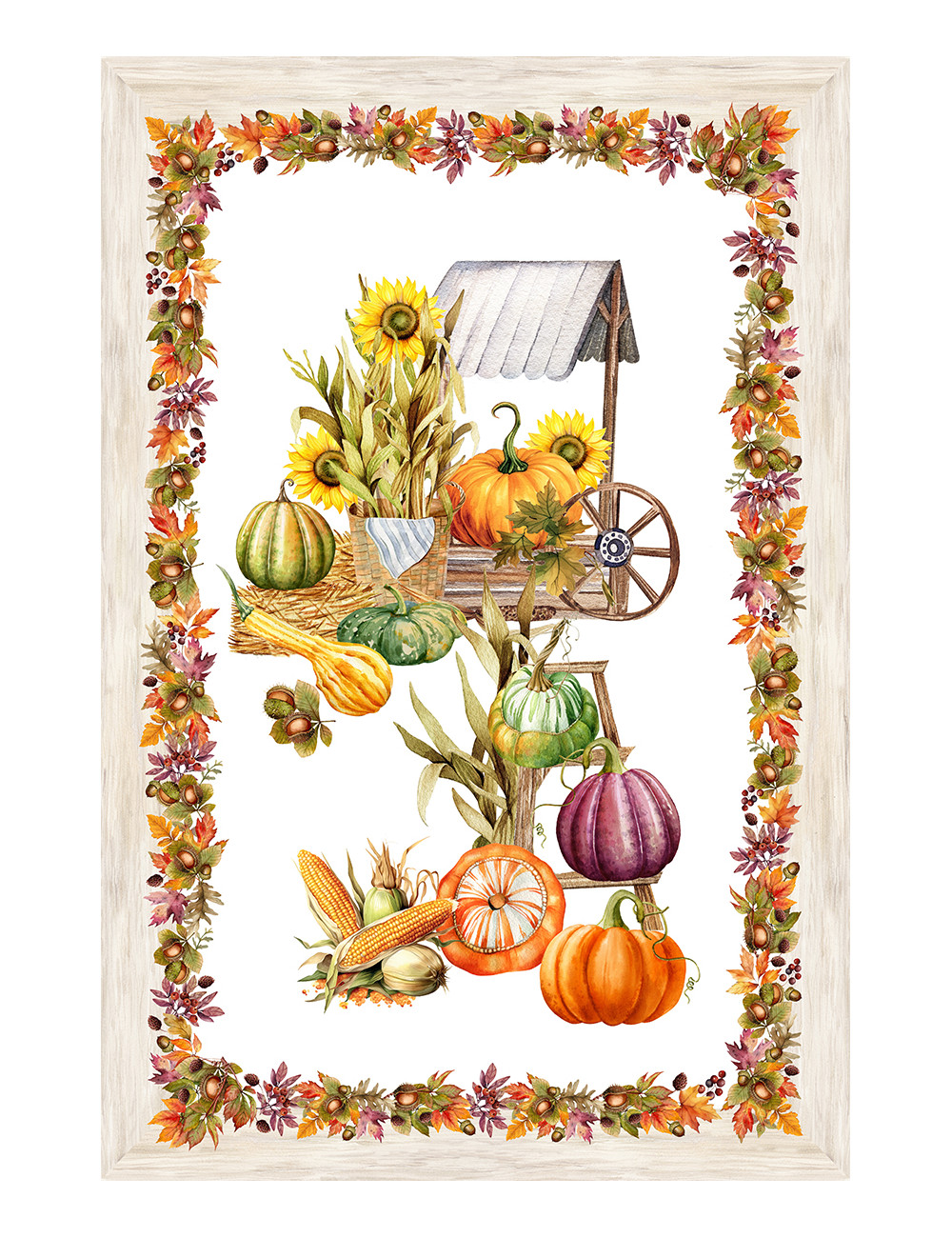 Juego de Toallas de Cocina de Algodón 5 50x70 cm – Patrones de Otoño Made in Italy