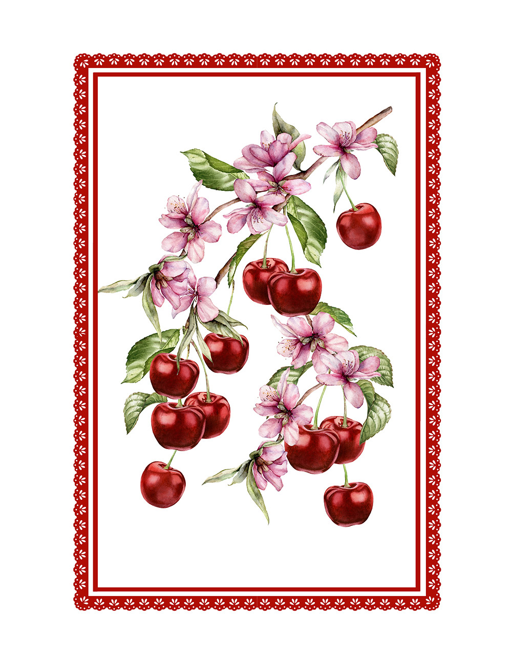Ensemble complet de 5 torchons de cuisine fleuris idée cadeau Made in Italy