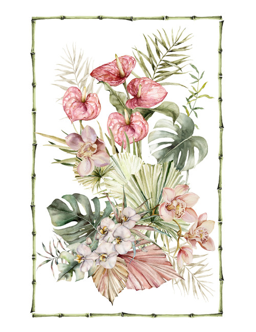 Cotton Kitchen Towels Set 5 Pieces 50x70 cm – Floral and Cat Patterns Made in Italy
