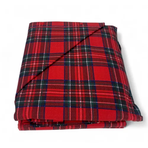 Completo Lenzuola Flanella Tartan Rosso - 100% Cotone Felpato - Made in Italy