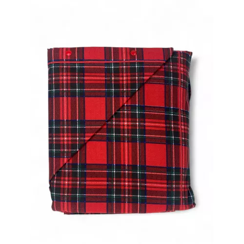 Copripiumino Matrimoniale Tartan Rosso - Flanella Cotone 100% - Patella Extra 40 cm - Made in Italy