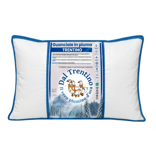 Cortina goose down pillow 50x80 in zip bag, bed pillow 1000g Dal Trentino