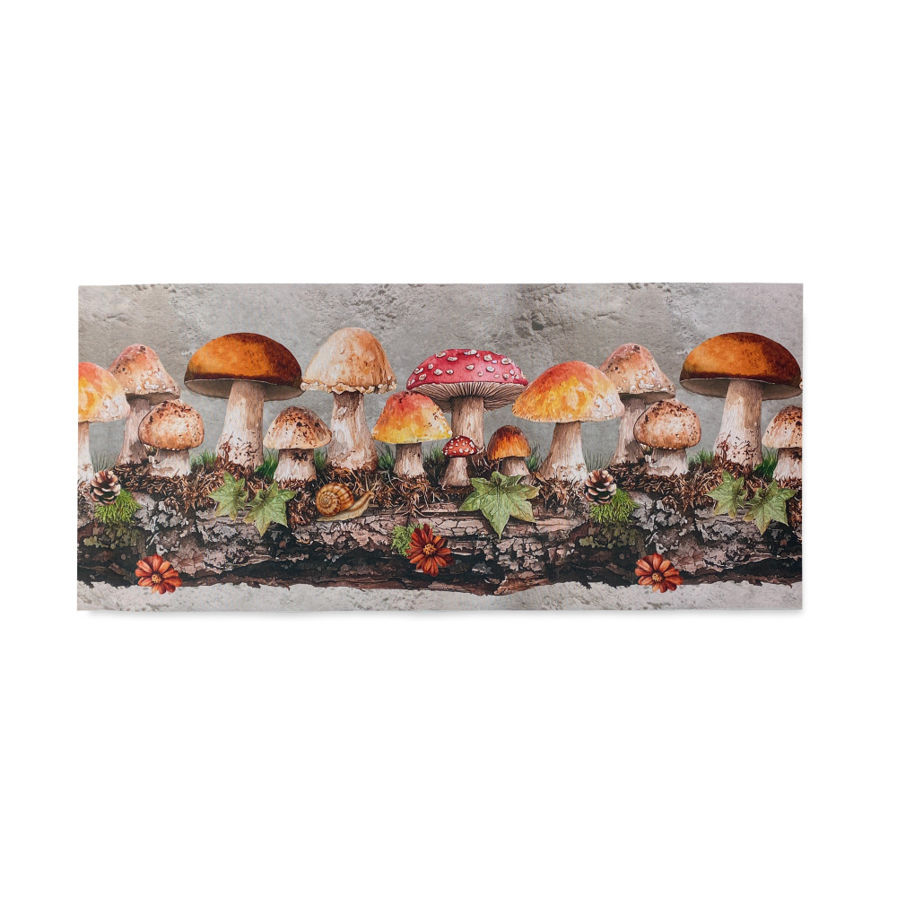 Tapis de cuisine chemin forêt enchantée – chemin de table en PVC lavable et antidérapant