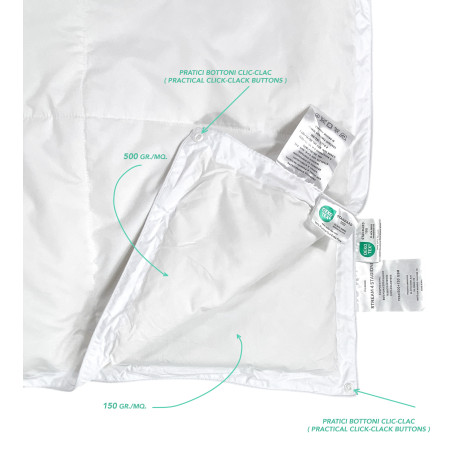 Stream 4 Seasons goose down on the bed - 80% feather padding 20% down, buildable warmth all year round 2