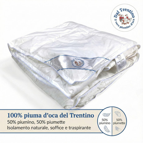 Couette oie du Trentin : couette d’hiver 100% naturelle, 3 tailles disponibles, certifiée OEKO-TEX 2